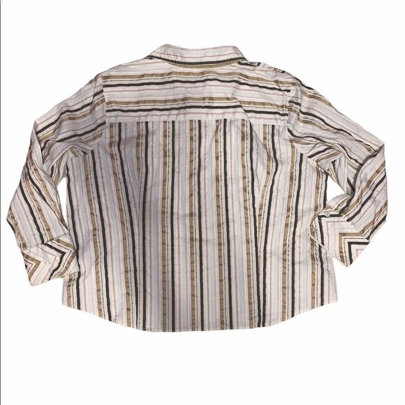 Talbots Plus Size Striped Button Front Shirt - Picture 3 of 6